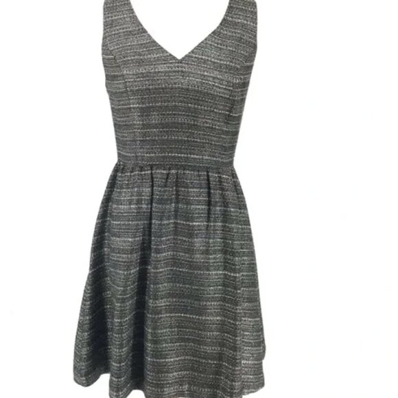 Moulinette Soeurs Dress NEW Anthropologie Tweed Metallic Black Sleeveless Size 4 - Picture 2 of 14